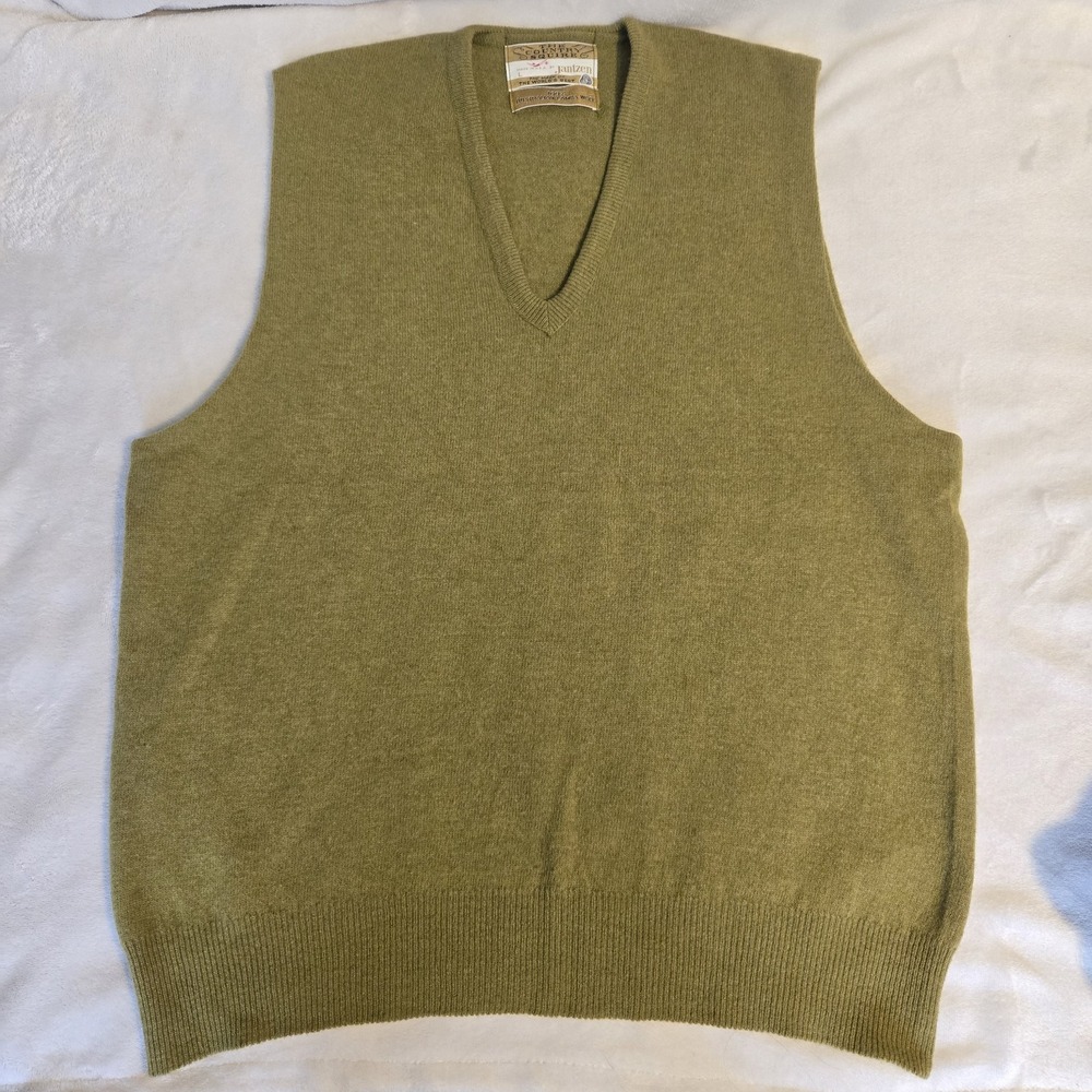 Vintage Jantzen The Country Squire 100% Australian Lambswool Sweater Vest USA L